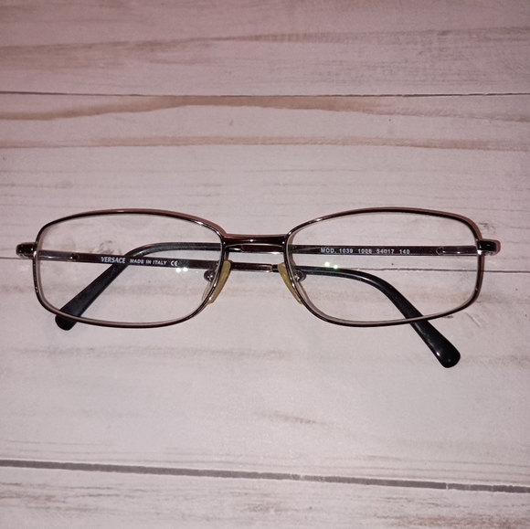 Versace Metal Frame Eyeglasses Frames Made in Italy with Case & Cleaning Cloth - Picture 2 of 16